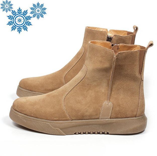 Зимние ботинки TAIS на шерстяной подкладке, арт.MT345-Ш рыжая замша ОПТ фото 6