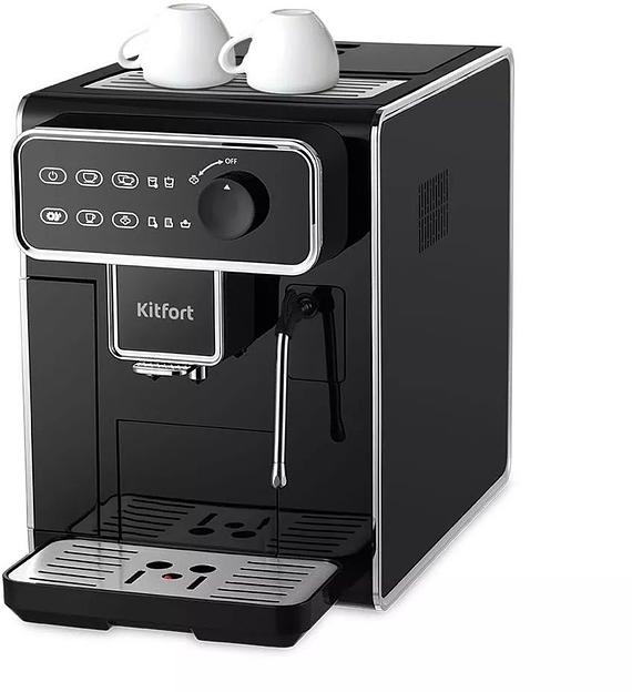Кофемашина Kitfort КТ-7256 1350Вт черный/нержавеющая сталь фото 2