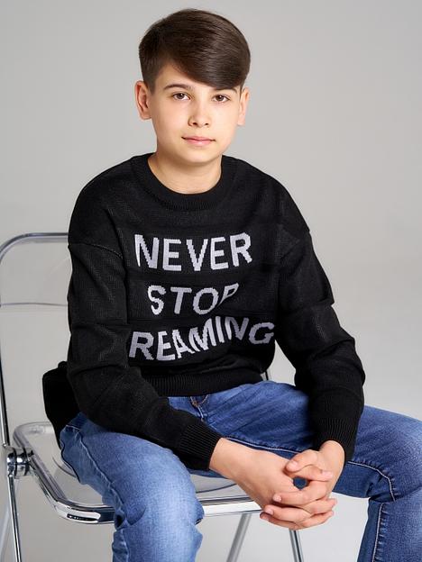 Джемпер «Стоп 2» чёрный, для мальчиков ОПТ фото 4