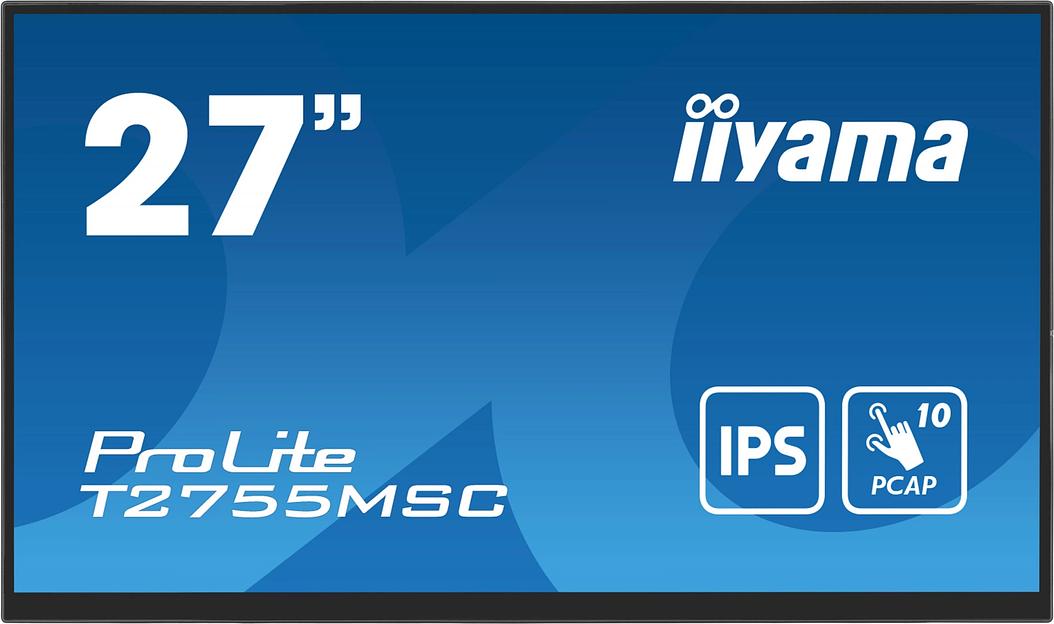 Монитор Iiyama 27" ProLite T2755MSC-B1 черный IPS LED 5ms 16:9 HDMI M/M матовая 1000:1 400cd 178гр/178гр 1920x1080 60Hz DP FHD USB Touch 5.8кг фото 1