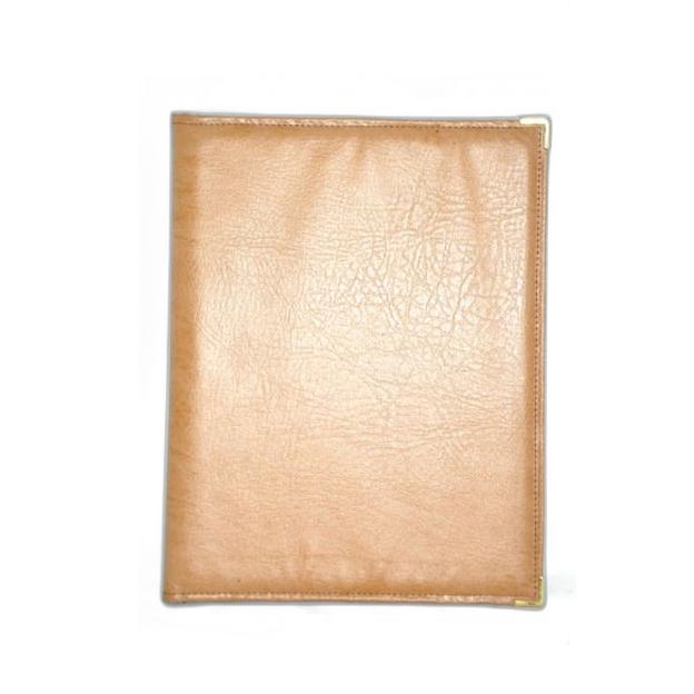 Папка-меню 32,5*24 кож.зам.-шелк бежевая съемные файлы /1/ фото 1