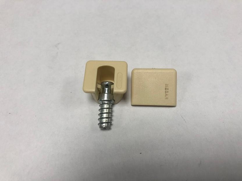 Полкодержатель Mesan mini Raffix d15мм с крышкой, кремовый + винт d6х11мм, саморез фото 1