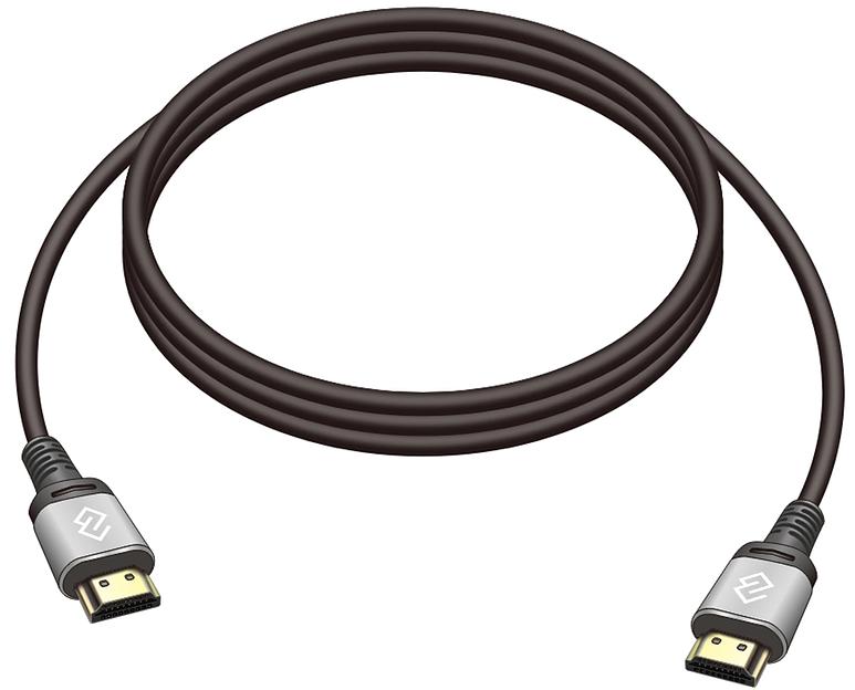 Кабель аудио-видео Digma HDMI (m)/HDMI (m) 2м. позолоч.конт. черный (D-HDMI-V2.0-2M) фото 1