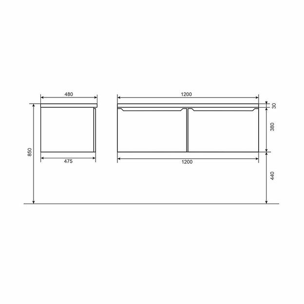 Тумба под раковину для ванной Uperwood Tanos 120 см, подвесная, правая, белый фото 7