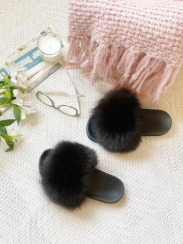 Тапочки из натурального песца фото 1