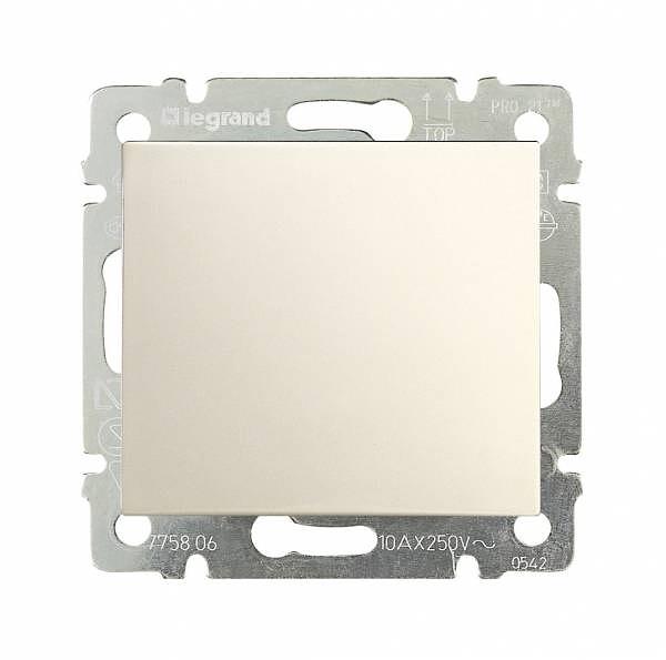 Выключатель одноклавишный, в рамку, слоновая кость фото 1