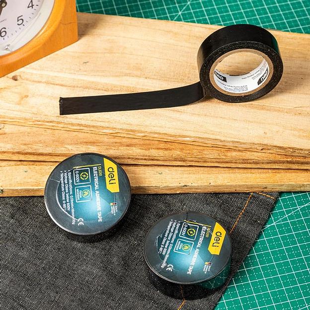 Изолента Deli DL5261 0,13мм х 18мм х 10м, напряжения до 600В, температурный рейтинг 0-80, ПВХ фото 5