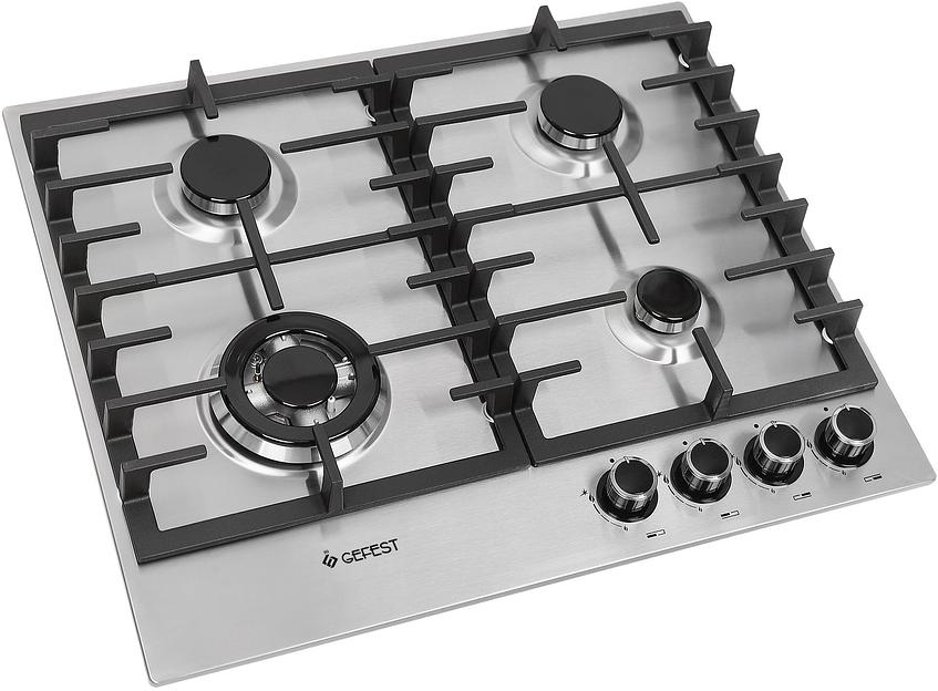 Газовая варочная поверхность Gefest ПВГ 1214-01 К5 нержавеющая сталь фото 1