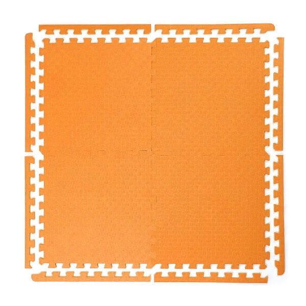Мягкий пол "Спорт" Универсальный 50x50 см, толщина 1,4 см, тиснение плетенка, Цвет Оранжевый, Толщина модуля 14 мм фото 1