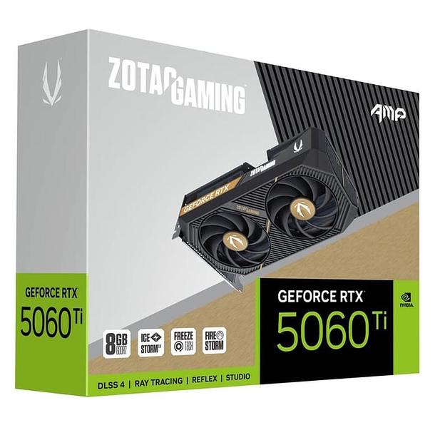 Видеокарта Zotac RTX5060Ti AMP 8GB GDDR7 128bit 3xDP HDMI 2FAN MEDIUM PACK фото 8