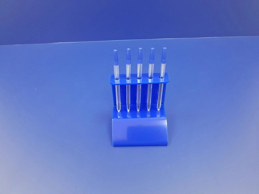 Подставка для ручек карандашей кистей 5 секции.(вертикальное размещение, место для логотипа, синяя) фото 3