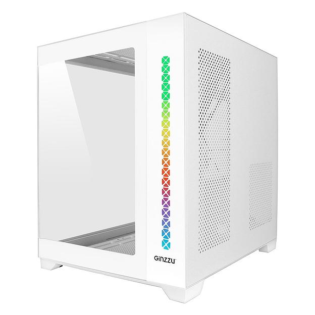 Ginzzu V420 RGB подсветка, закаленное стекло 1*USB 3.0,1*USB 2.0, AU Белый mATX фото 1