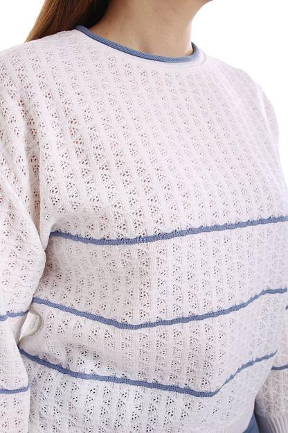Джемпер женский арт.1503, бело-голубой ОПТ фото 4