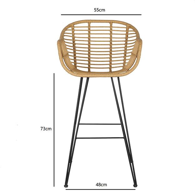 Стул барный Vetle Bent, ротанг фото 2
