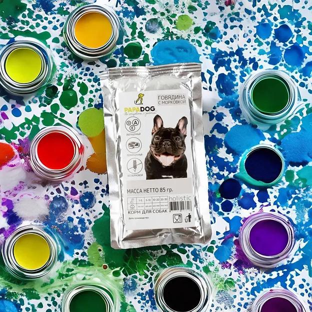 Корм для собак влажный PapaDog Holistic «Говядина с морковкой» 85 г ОПТ фото 4