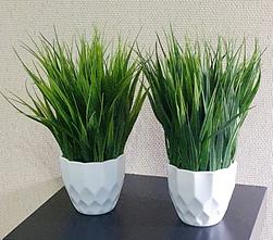 Кашпо с искусственной травой «Осока» ОПТ фото 1