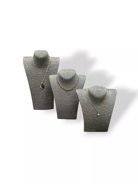 Бюст из соломы для украшений, большой 17x24x38 см, серый ОПТ фото 4