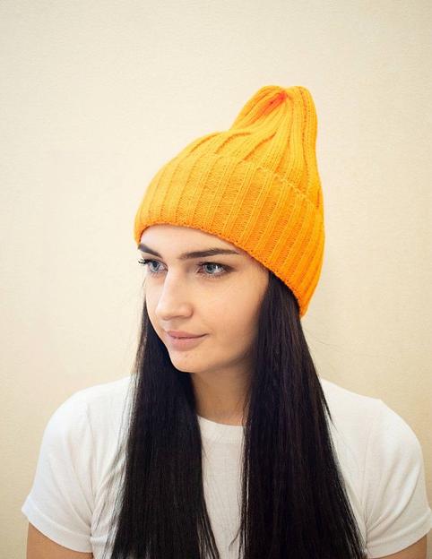 Шапка тыковка 2×2 Оранжевая ОПТ фото 1