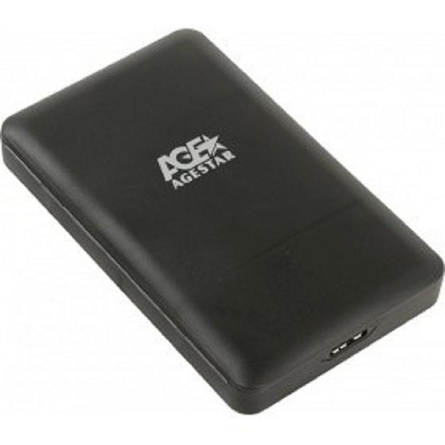 AgeStar 3UBCP3 (BLACK) USB 3.0 Внешний корпус 2.5" SATAIII HDD/SSD USB 3.0, пластик, черный, безвинтовая конструкция фото 1