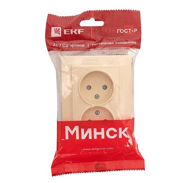 EKF ERR10-102-200 Розетка 2-мест. СП б/з 10А бежевый с защ. штор. Минск EKF фото 3
