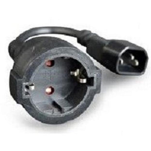 Bion Кабель-удлинетель питания 0.15м, C14 - Розетка с заземлением, 0.75мм, черный [BXP-PC-289] фото 1