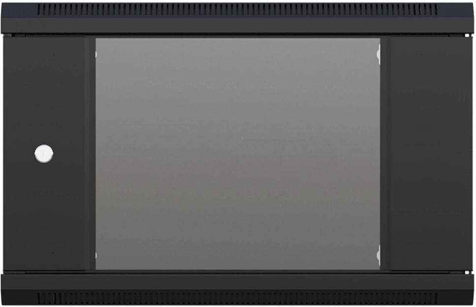 Шкаф коммутационный NTSS (NTSS-W9U6045GS-2BL) настенный 9U 570x450мм пер.дв.стекл 60кг черный 20.1кг 220град. IP20 фото 2