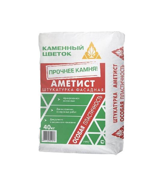 Штукатурка цементная для внутренних и наружных работ Каменный цветок «Аметист» 40 кг фото 1