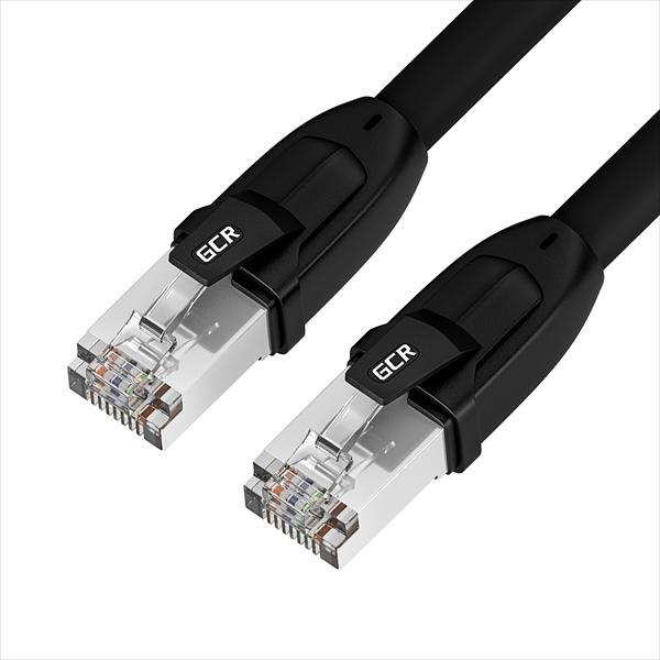 GCR Патч-корд LSZH PROF кат.8 ethernet 30.0m SFTP, RJ45, CU, 26 AWG, литой, прямой, черный, экранированные коннекторы (GCR-52354) фото 1