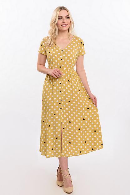 Платье штапель  5950/05/Желтый, белый  фото 1