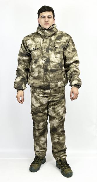 Костюм камуфляжный зимний, светлый хаки, ткань «Грета», опт фото 1