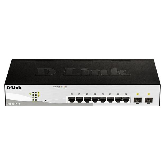 D-Link DGS-1210-10/FL1A Управляемый L2 коммутатор с 8 портами 10/100/1000Base-T и 2 портами 1000Base-X SFP фото 1