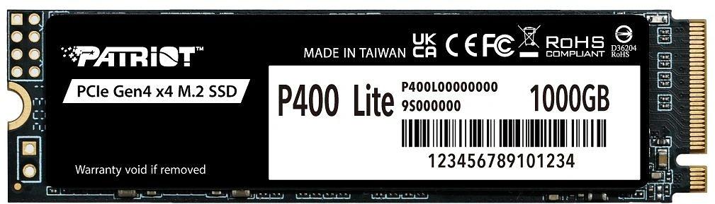 Накопитель SSD M.2 PCIE 1TB 2280 NVMe P400LP1KGM28H PATRIOT фото 1