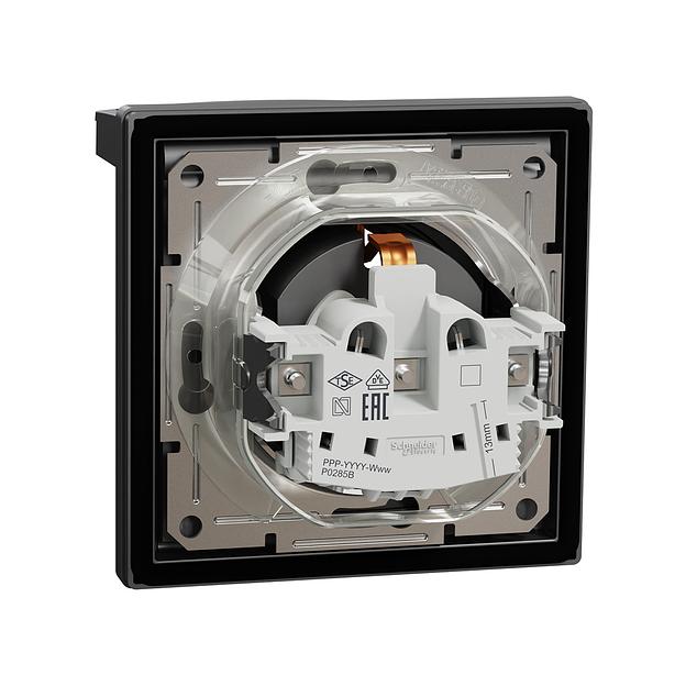 Розетка с заземлением SE EPH3100371 Asfora IP44 в сборе антрацит EPH3100371 фото 3