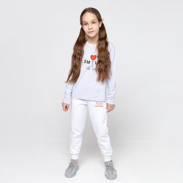 Брюки для девочки, рост 116 см светло-серый ОПТ фото 1