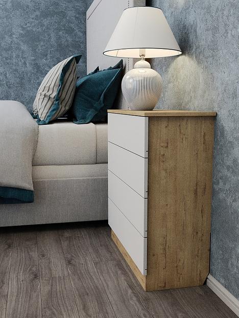 Комод Wood&Stone «Малави» дуб бунратти, белый 77.8×32.2×79.4 см фото 5