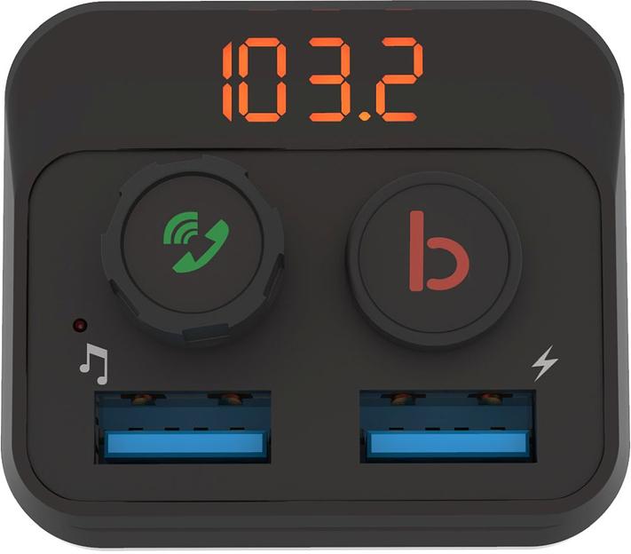 Автомобильный FM-модулятор Ritmix FMT-B100 черный MicroSD BT USB (80000554) фото 1