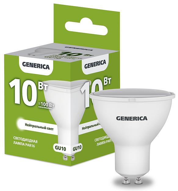 IEK LL-PAR16-10-230-40-GU10-G Лампа LED PAR16 софит 10Вт 230В 4000К GU10 GENERICA фото 1