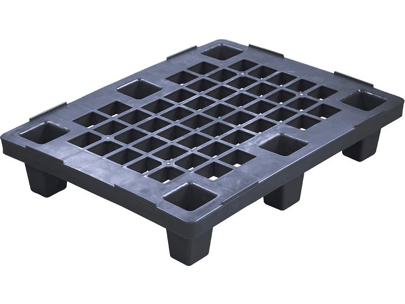 Паллет 800х600х150 перфорированный, на ножках  чёрный фото 1
