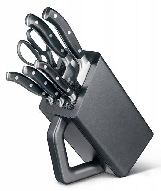 Набор ножей кухон. Victorinox Grand Maitre Cutlery Block (7.7243.6) компл.:6шт с подставкой черный подар.коробка фото 1