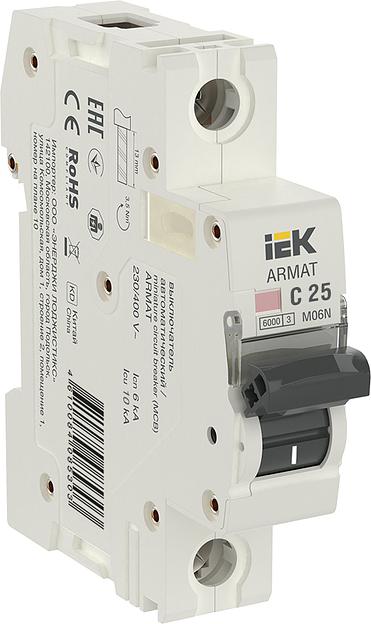 ARMAT Выключатель автоматический однополюсный C 25А M06N (AR-M06N-1-C025) фото 1