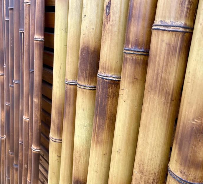 Панель из половинок бамбука, хаотичный обжиг, опт фото 1