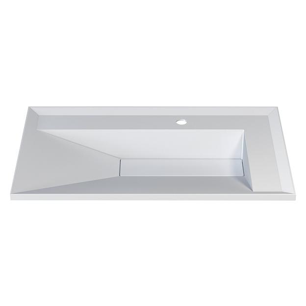 Раковина для ванной полувстраиваемая Uperwood Lotus 80 см, прямоугольная, белая матовая фото 5