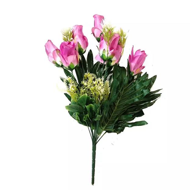 Букет с 7 розами и 3 затычками и 3 пальмами 53см фото 4