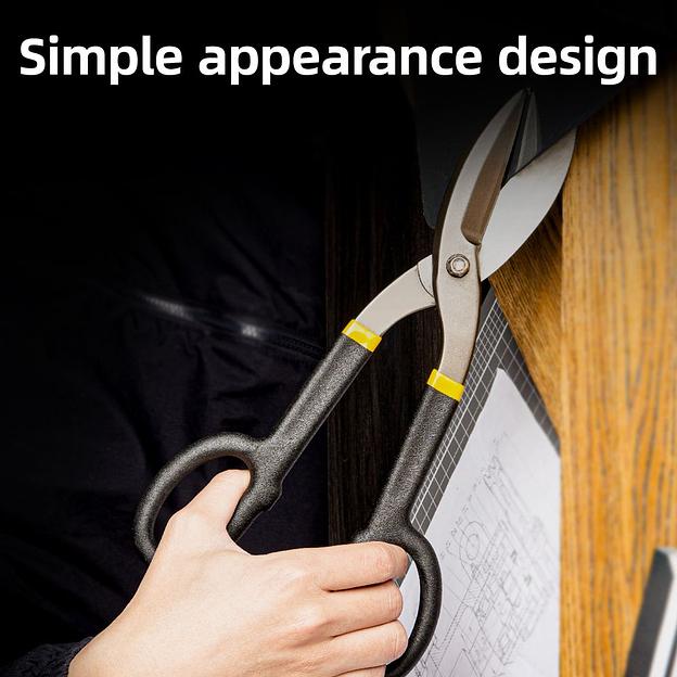 Режущий инструмент (пилы, ножовки, ножи, ножницы) Deli Ножницы по металлу прямые Deli DL25912 310мм, для резки холоднокатаного листа толщиной до 0,9мм и листа из нержавеющей стали толщиной до 0,6 мм фото 4