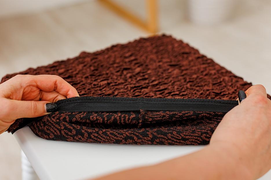 Чехол на табурет Чехлы&Пледы «Виктория» шоколадный махагон (2 шт) ОПТ фото 4