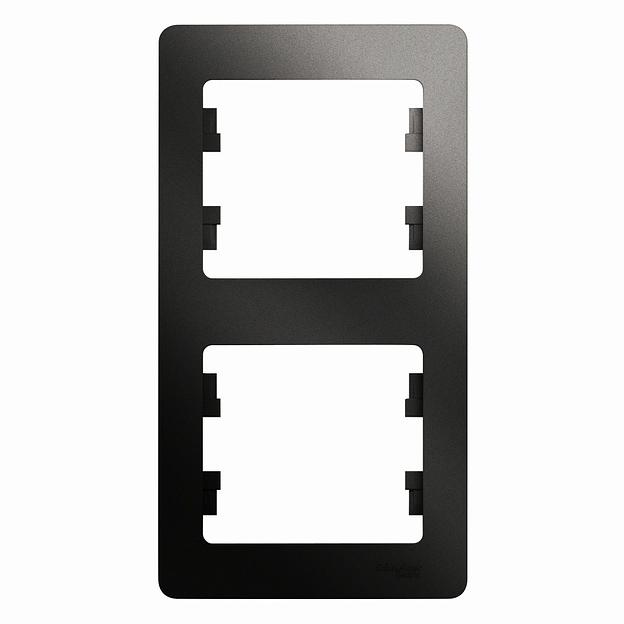 GLOSSA Рамка 2 поста вертикальная антрацит фото 2