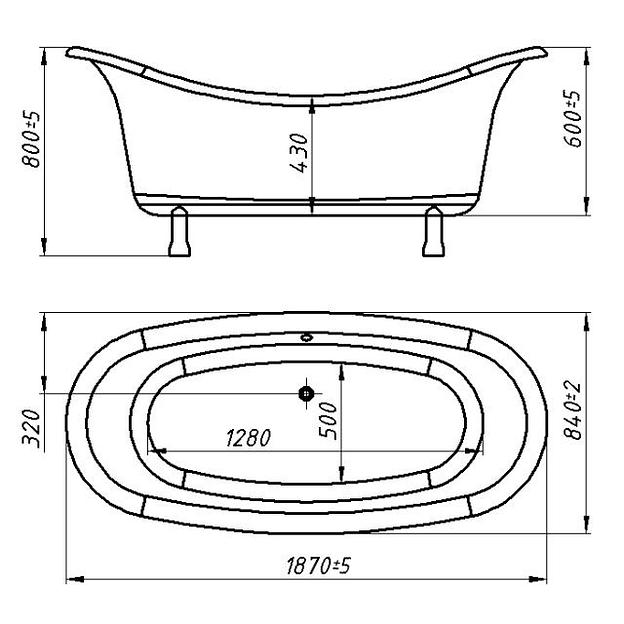 Мраморная ванна Castone «Корсика» на лапках фото 5