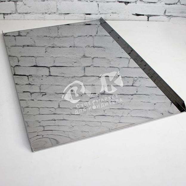 Противень 1000х600 мм высота 20 мм толщина 0,8 мм 2 борта скош. края нержавеющая сталь фото 1