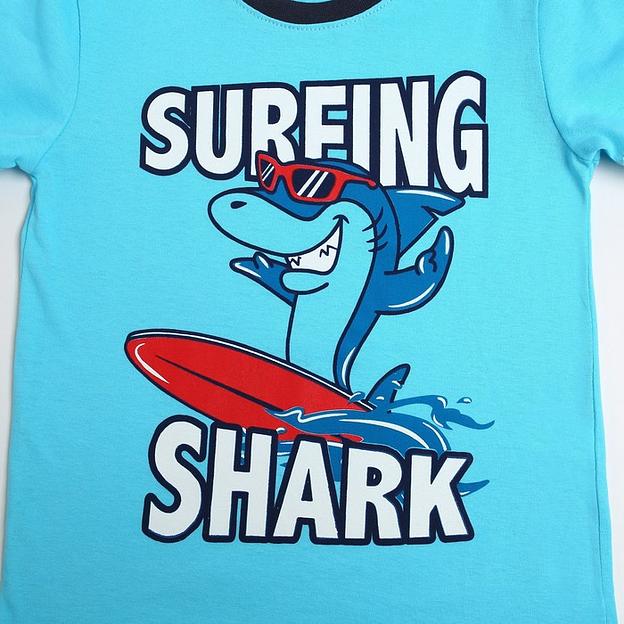 Комплект (футболка, шорты) для мальчика РиД «Акула» рост 98-104 см голубой, серый ОПТ фото 5