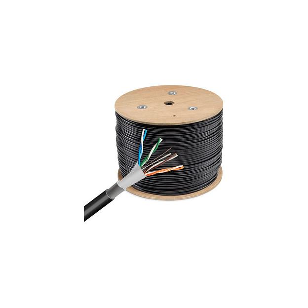 Кабель сетевой Buro BU-CCA-050-FTP-OUTDOOR FTP, 305м, 4 пары, 0.5мм, алюминий омедненный, одножильный, 1 шт, черный фото 1